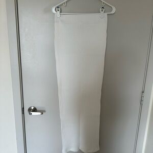 American Apparel White Ribbed Maxi Skirt